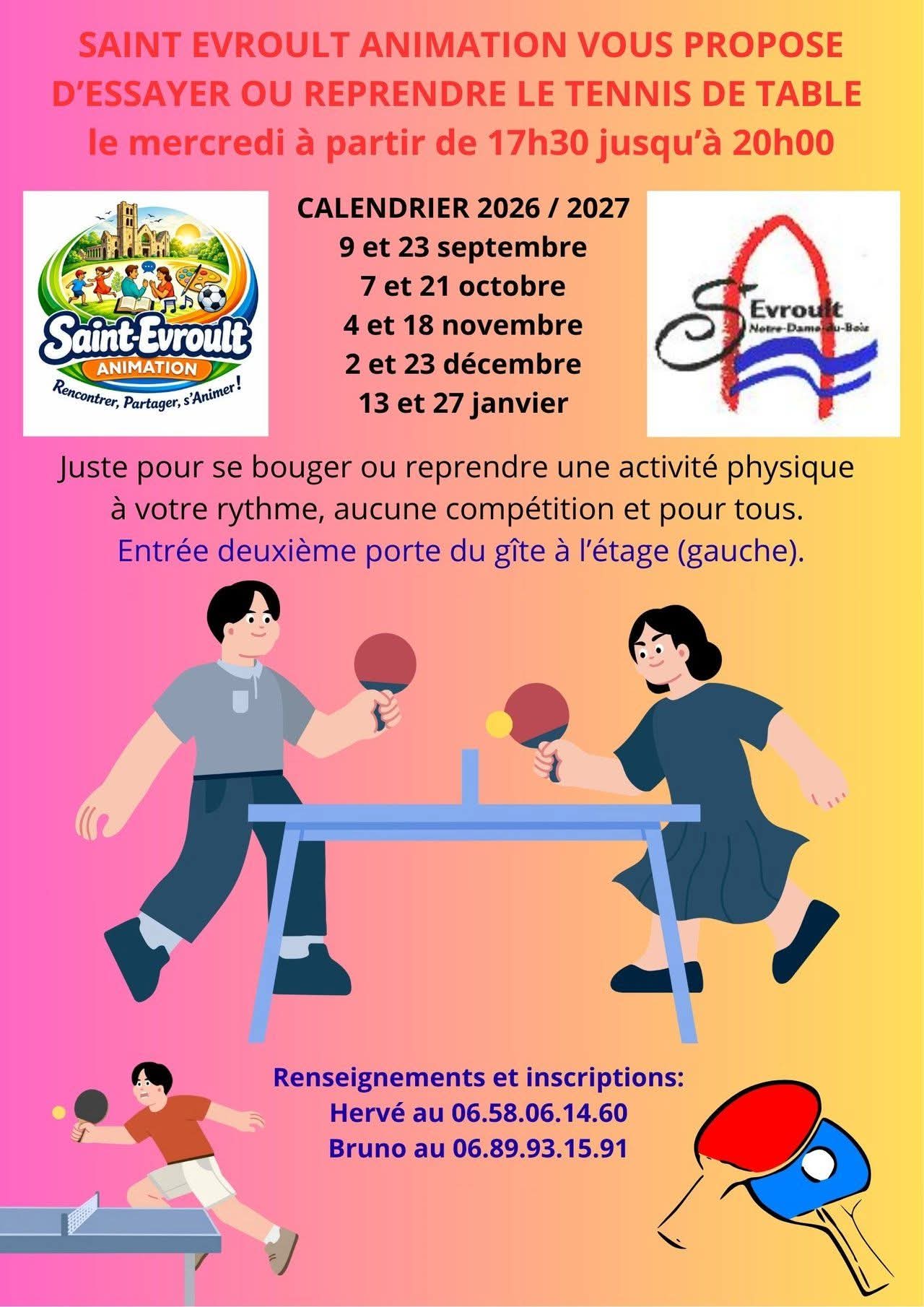 Tennis de Table à Saint Evroult