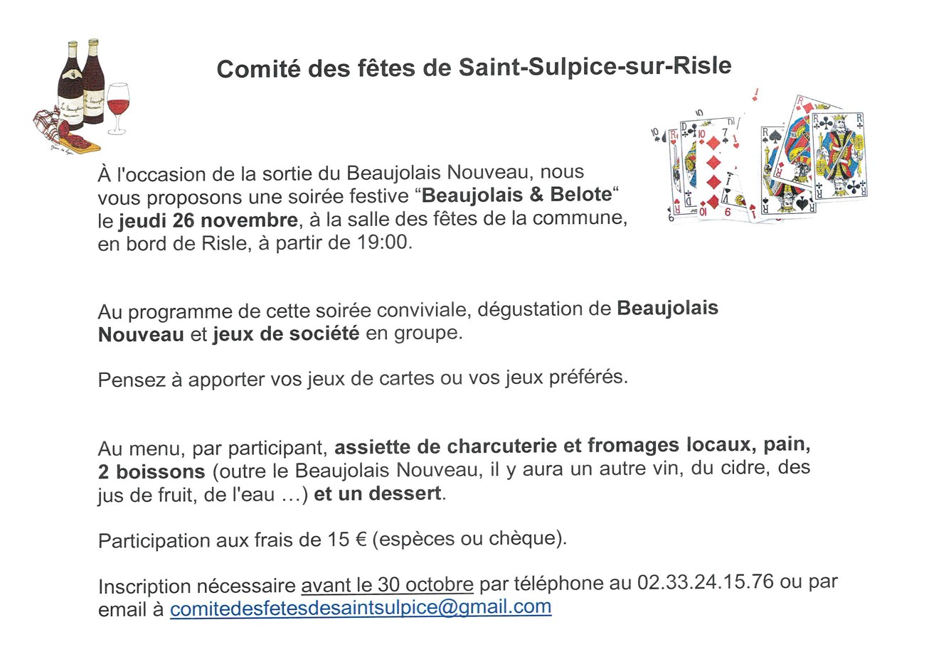 Soirée Beaujolais et jeux de société